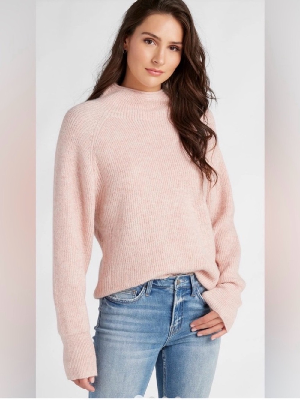 Women's‎ Blush Mock Neck Sweater - Soft Knit